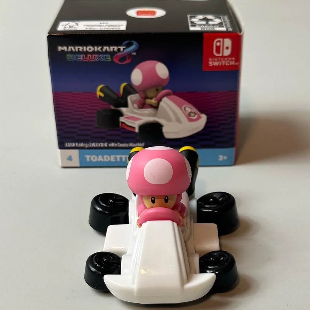 Mario Kart 8 Deluxe McDonald's 2024 Happy Meal Toy featuring Toadette Pink Kart